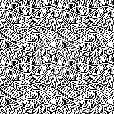 Decorative seamless pattern. Vector illustration with abstract waves or dunes. Cartoon Illustration